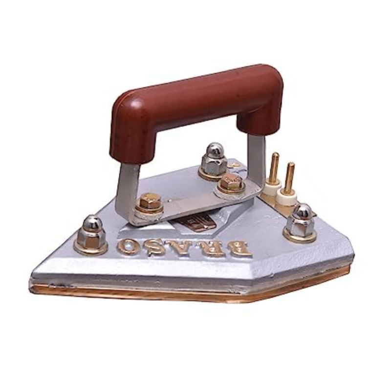 Braso Laundry Iron 12 Pound Brass Base 900 watt PRO-L with connection lead wire and connector